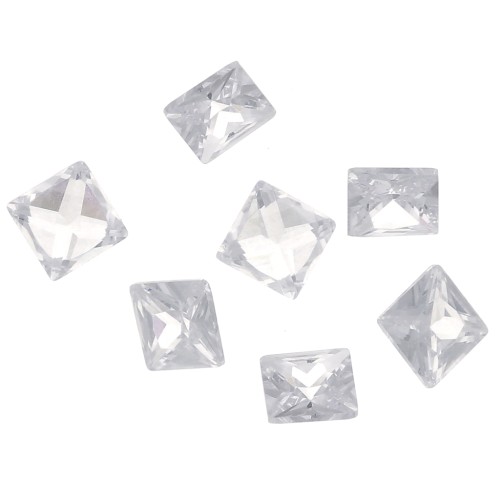 Cabochons carrés en Oxyde de Zirconium 3 mm - Crystal x10