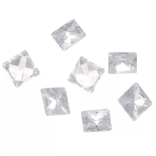 Cabochons carrés en Oxyde de Zirconium 3 mm - Crystal x10