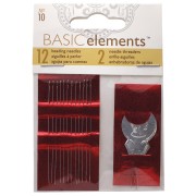 Set de 12 aiguilles à perler n°10 et 2 enfile-aiguilles - Acier