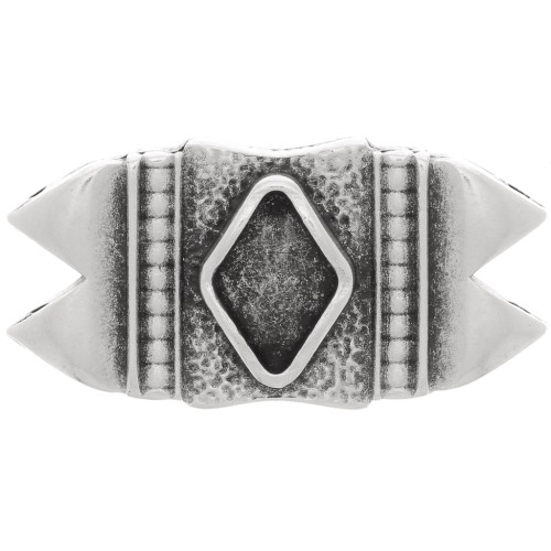 Cymbal - Connecteur pour perles GemDuo 25x12 mm Mantrakia II - Argenté vieilli x1