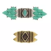 Cymbal - Connecteur pour perles GemDuo 25x12 mm Mantrakia II - Bronze x1