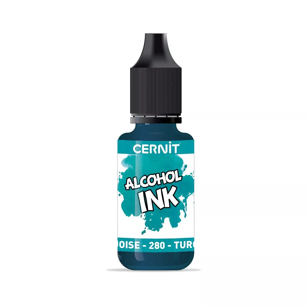 Encre transparente alcool - Alcohol Ink Cernit n280 - Bleu turquoise x20ml - Perles & Co Encre transparente alcool - Alcohol Ink Cernit n280 - Bleu turquoise x20ml - Perles & Co