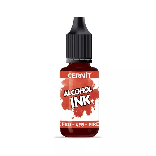 Encre transparente à alcool - Alcohol Ink Cernit n°495 - Rouge feu x20ml