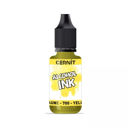 Encre transparente à alcool - Alcohol Ink Cernit n°700- Jaune x20ml