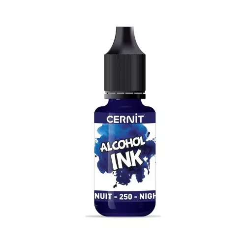Encre transparente à alcool - Alcohol Ink Cernit n°250 - Bleu nuit x20ml