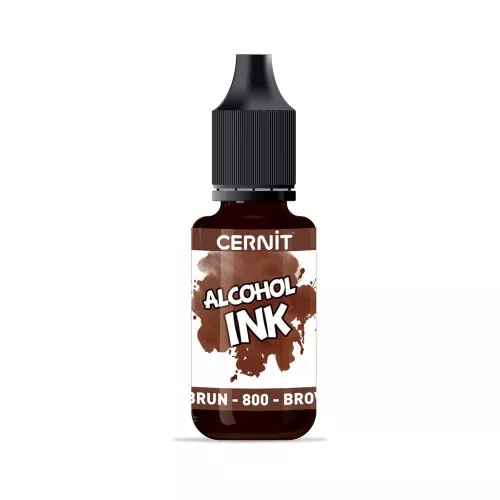Encre transparente à alcool - Alcohol Ink Cernit n°800 - Brun x20ml