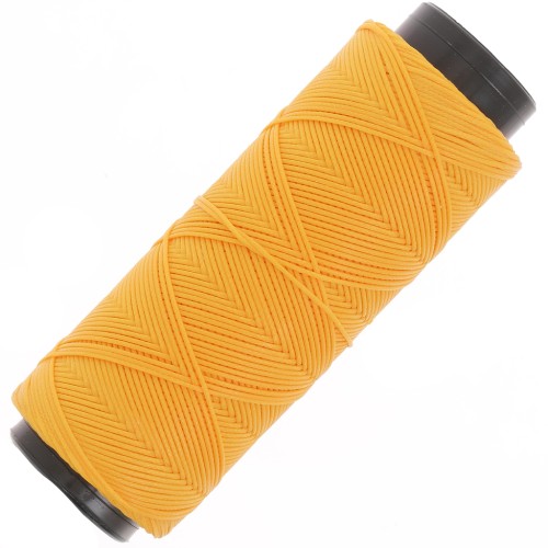 Fil plat en polyester ciré - Slam Cord pour micro macramé 0.8 mm - Jaune x100m