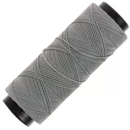 Fil plat en polyester ciré - Slam Cord pour micro macramé 0.8 mm - Gris x100m