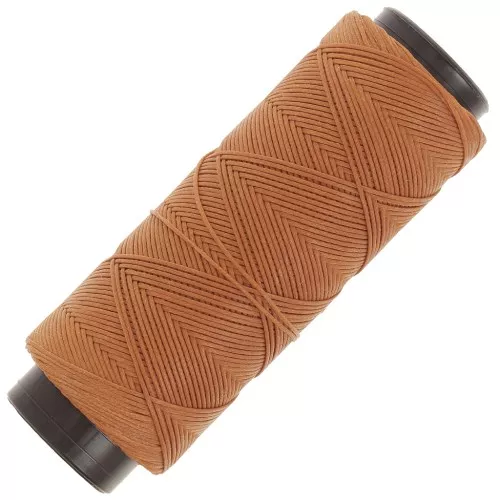 Fil plat en polyester ciré - Slam Cord pour micro macramé 0.8 mm - Mocca x100m