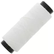 Fil plat en polyester ciré - Slam Cord pour micro macramé 0.8 mm - Blanc x100m