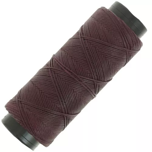 Fil plat en polyester ciré - Slam Cord pour micro macramé 0.8 mm - Aubergine x100m
