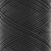 Fil plat en polyester ciré - Slam Cord pour micro macramé 0.8 mm - Noir x100m
