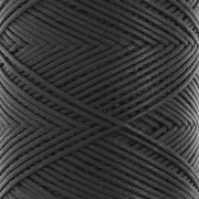 Fil plat en polyester ciré - Slam Cord pour micro macramé 0.8 mm - Noir x100m