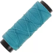 Fil plat en polyester ciré - Slam Cord pour micro macramé 0.8 mm - Turquoise x100m