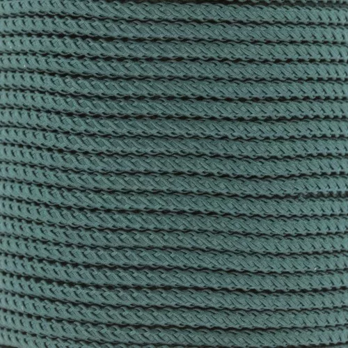 Cordon en polyester tressé 2 mm - Vert canard x1m