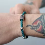 Cordon en polyester tressé 2 mm - Vert canard x1m