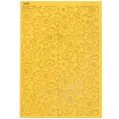 Plaque de texture Moiko pour pâte polymère 97x68 mm - Motif Hellébores x1