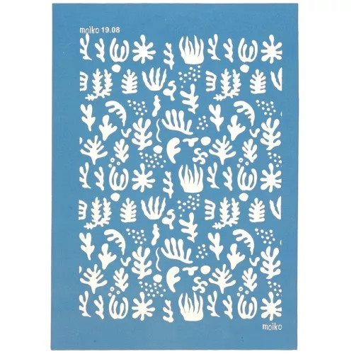 Silk Screen Moiko pour Pâte polymère 74x105 mm - Motif Algues marines 19.08 x1