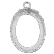 Serti pendentif ovale - décor ornement pour cabochon 18x13 mm - Argent 925 x1