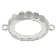 Serti intercalaire ovale - décor fleurs pour cabochon 18x13 mm - Argent 925 x1|raw }}