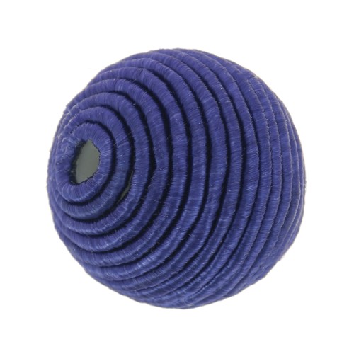 Perle recouverte de fil coton 10 mm - Bleu marine x1