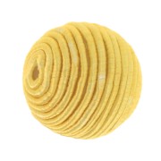 Perle recouverte de fil coton 10 mm - Jaune x1|raw }}