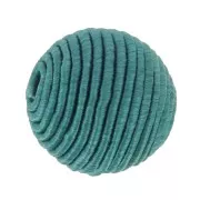 Perle recouverte de fil coton 10 mm - Teal x1