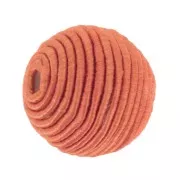 Perle recouverte de fil coton 12 mm - Terracotta x1