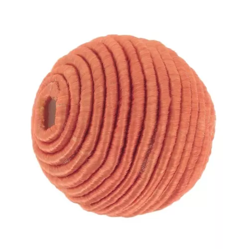 Perle recouverte de fil coton 12 mm - Terracotta x1