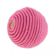 Perle recouverte de fil coton 12 mm - Fuchsia x1