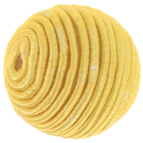 Perle recouverte de fil coton 16 mm- Jaune x1