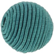 Perle recouverte de fil coton 16 mm- Teal x1