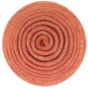 Cabochon rond recouvert de fil coton 16.5 mm - Terracotta x1