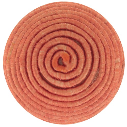 Cabochon rond recouvert de fil coton 16.5 mm - Terracotta x1