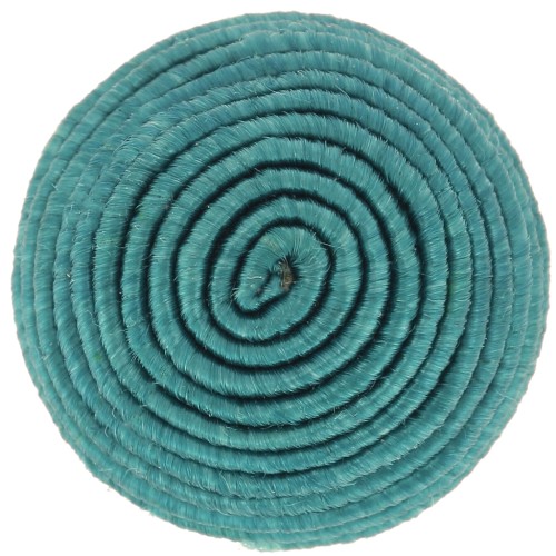 Cabochon rond recouvert de fil coton 16.5 mm - Teal x1