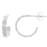 Créoles ouvertes effet tressé 15 mm - Argent 925 x2