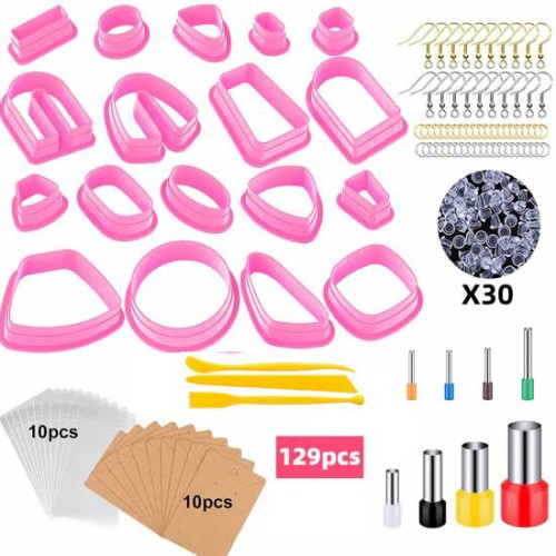 Set de 18 emporte-pièces plastique avec accessoires et outils pour polymère