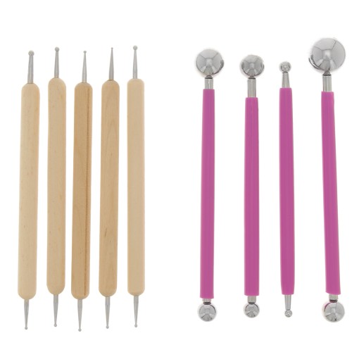 Set de 9 outils à embosser - doubles pointes - Fuchsia