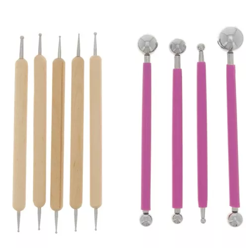 Set de 9 outils à embosser - doubles pointes - Fuchsia
