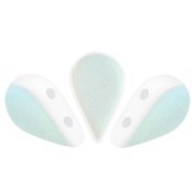 Perles en verre Amos® par Puca® 5x8 mm - Opaque White Mat AB x10g