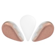 Perles en verre Amos® par Puca® 5x8 mm - Opaque White Mat Capri Gold x10g|raw }}