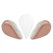 Perles en verre Amos® par Puca® 5x8 mm - Opaque White Mat Capri Gold x10g