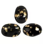 Perles en verre Samos® par Puca® 7x5 mm - Jet Gold Splash x10g
