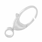 Fermoir mousqueton 15 mm avec anneau fermé amovible - Argent 925 x1|raw }}