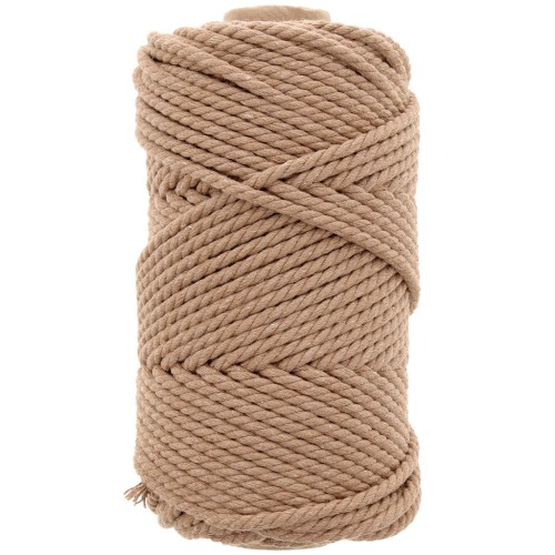 Bobine de cordon en coton pour macramé 3 mm - Sable foncé x50m