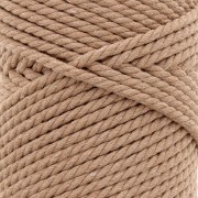 Bobine de cordon en coton pour macramé 3 mm - Sable foncé x50m