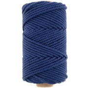 Bobine de cordon en coton pour macramé 3 mm - Bleu nuit x50m
