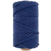 Bleu Nuit - Bobine de cordon en coton pour macramé 3 mm - Bleu nuit x50m Bobine de cordon en coton pour macramé 3 mm - Bleu nuit x50m