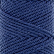 Bobine de cordon en coton pour macramé 3 mm - Bleu nuit x50m
