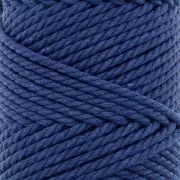 Bobine de cordon en coton pour macramé 3 mm - Bleu nuit x50m
